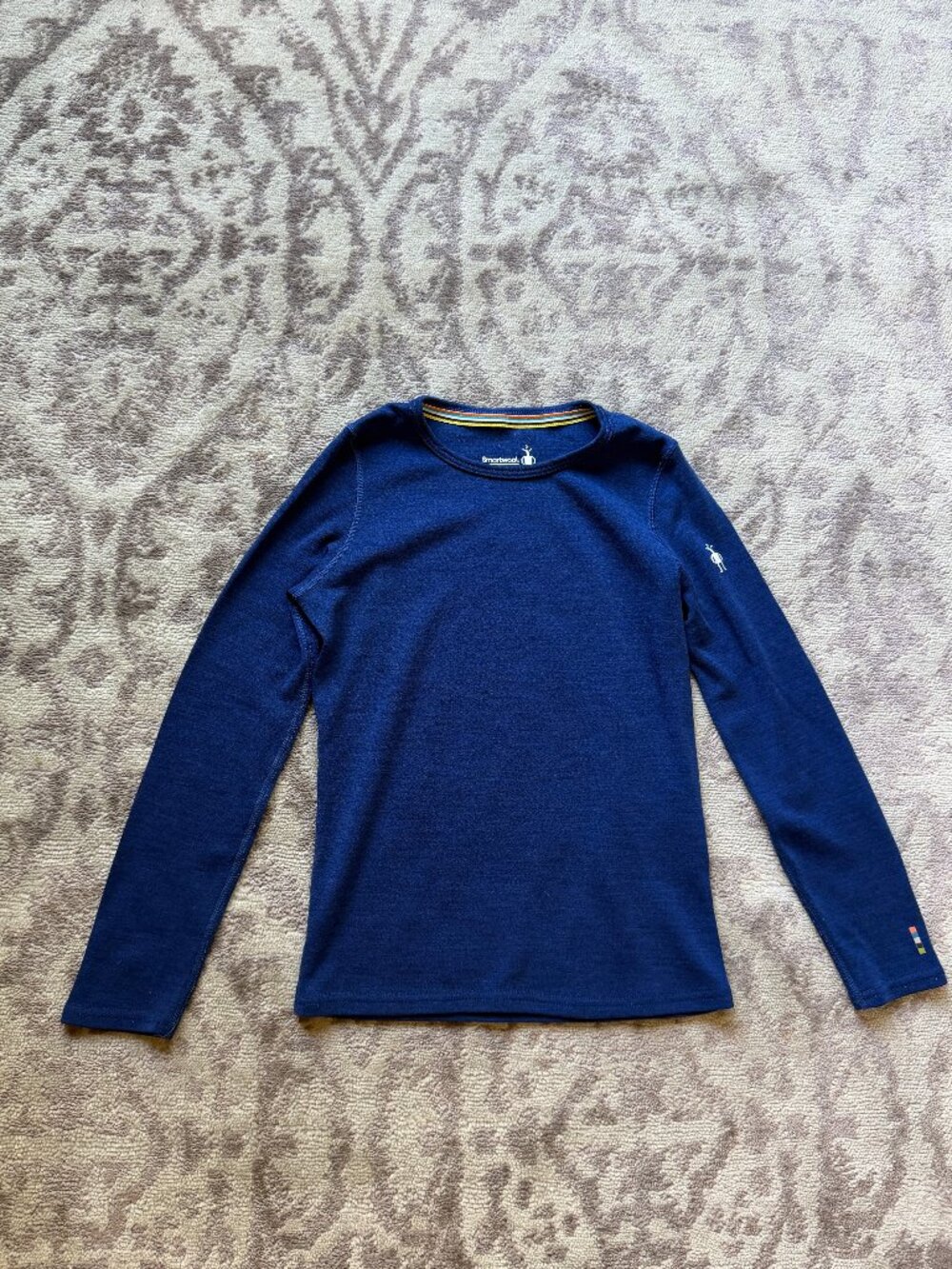 Smartwool 100% Merino Wool Base Layer Set Top Leggings Blue, Size M
